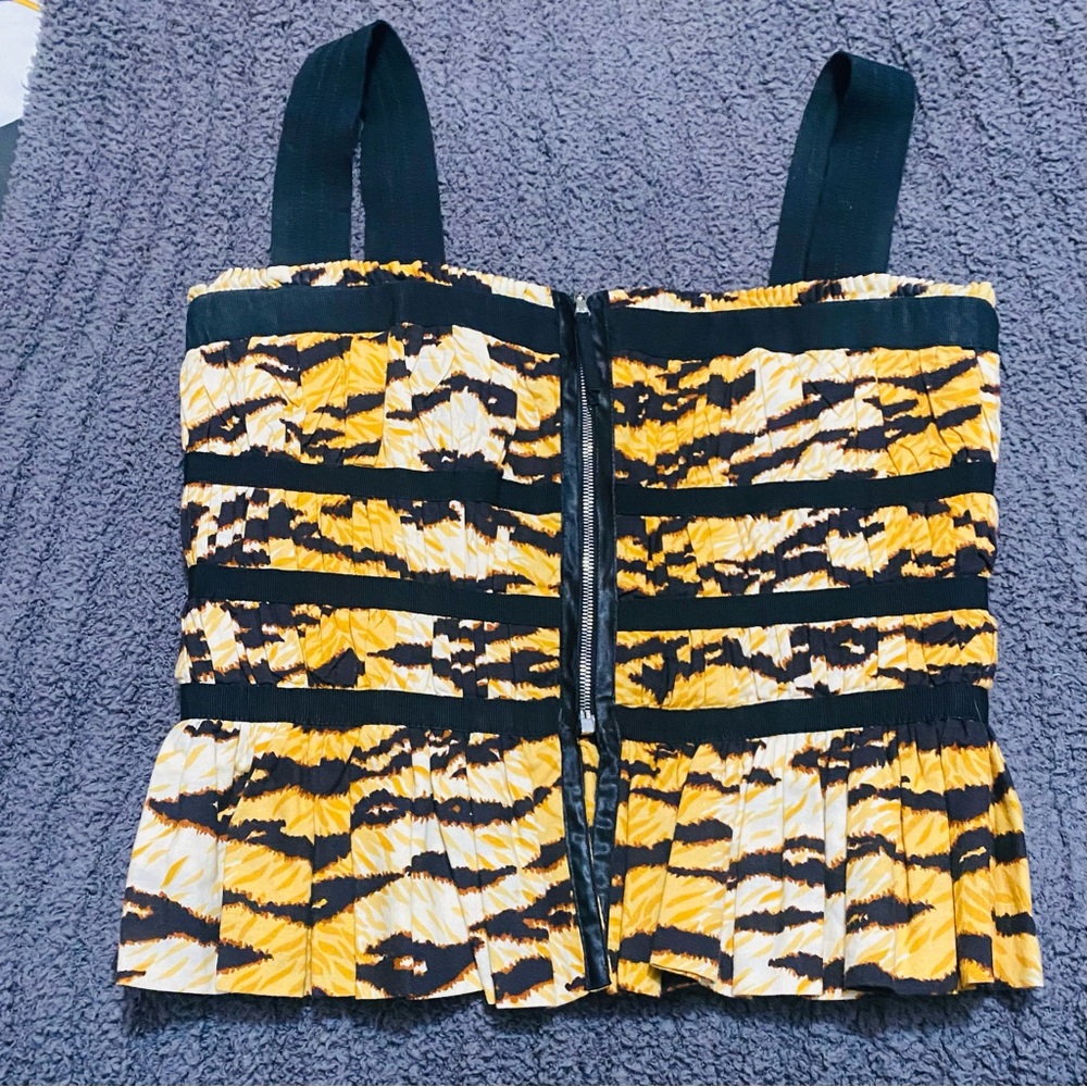 D&G Yellow and Black Tiger-Print Top